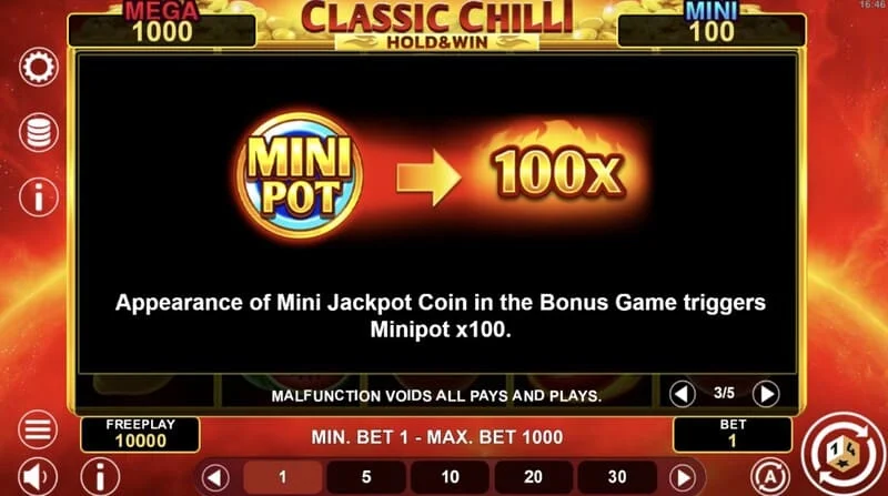 Classic Chilli Hold & Win - Hold & Win ronde start